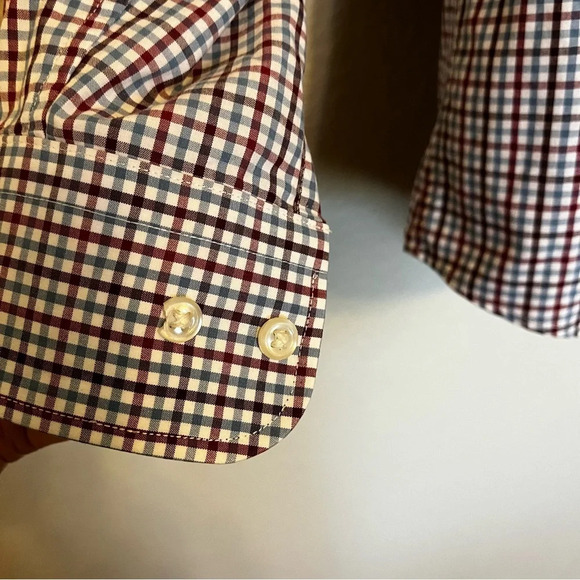 Nordstrom Men's Shop non iron plaid long sleeve button down shirt size 17 - Picture 6 of 12